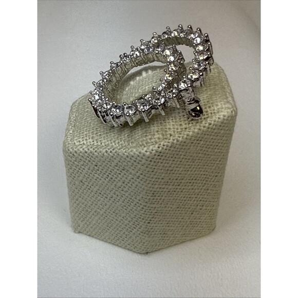 Nolan Miller Crystal Rhinestone Circle Swirl Eternity Brooch Pin Silver Tone Vtg - Picture 2 of 8